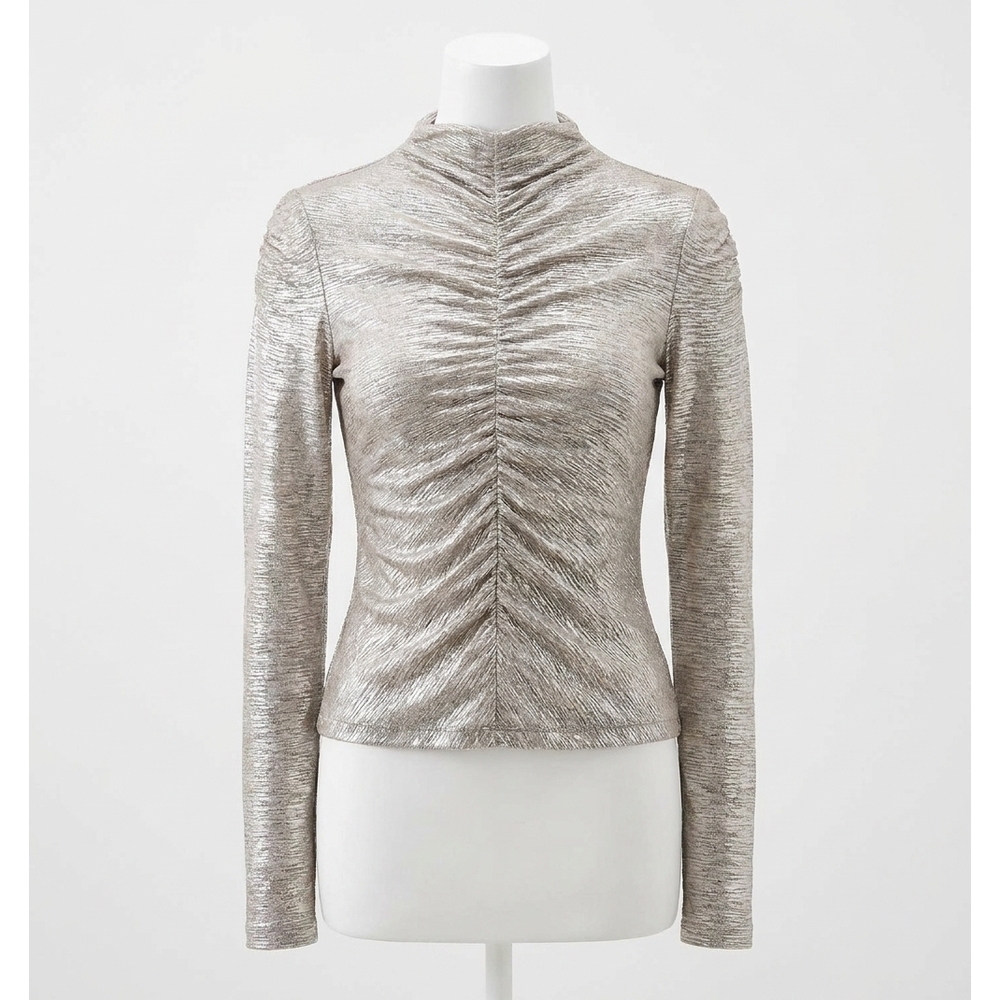 NEW FIFTEEN TWENTY ruched selena top in gold dust